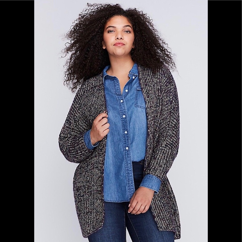 EUC/NWOT Metallic Cocoon Open Front Cardigan Overpiece